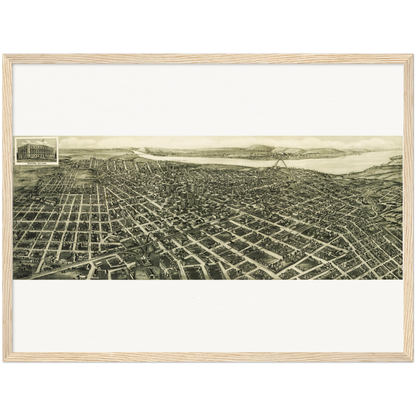 Historical city map  Test product horizontal 3 sizes