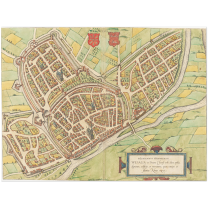 Historischer Stadtplan Wesel um 1592