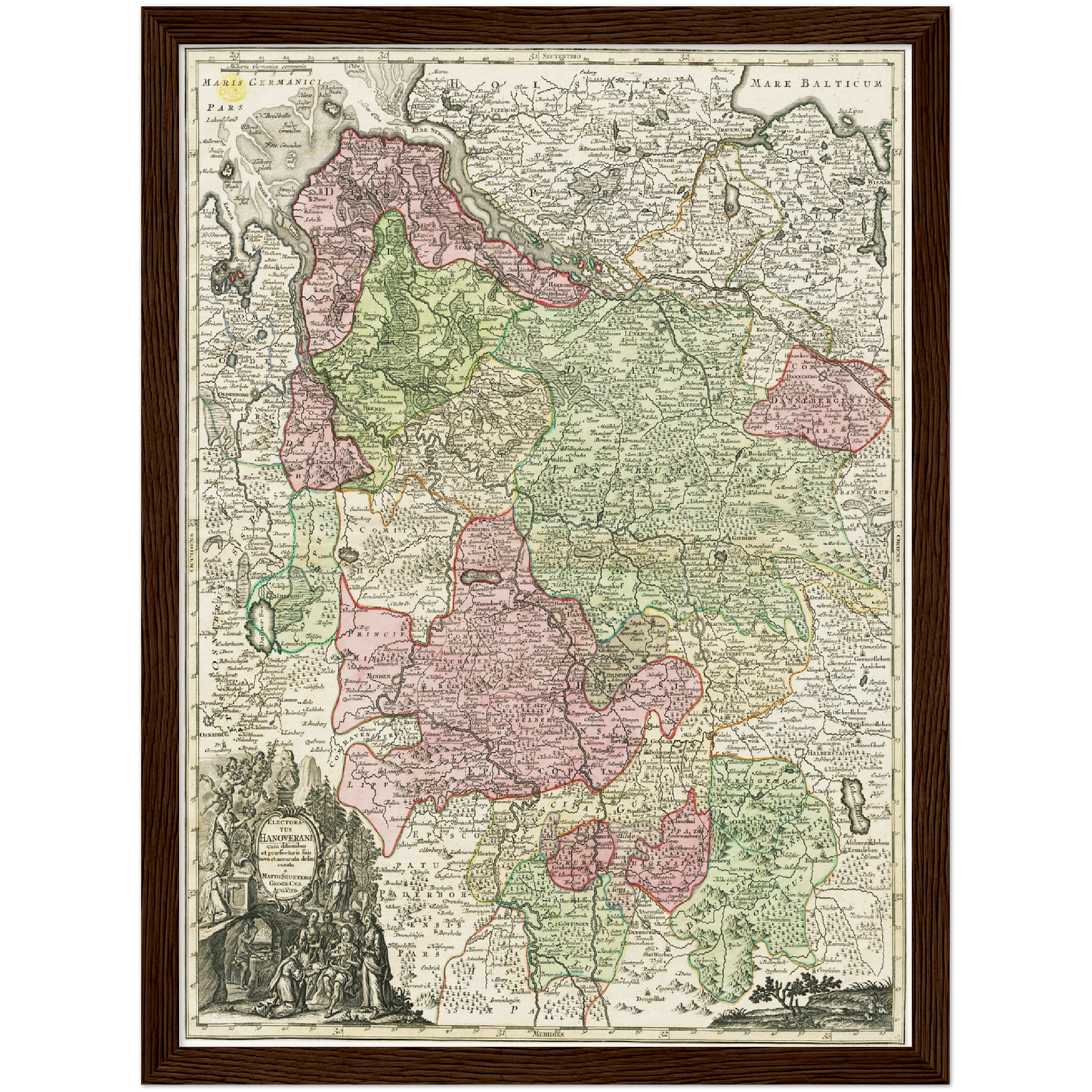 Historische Landkarte Hannover um 1750