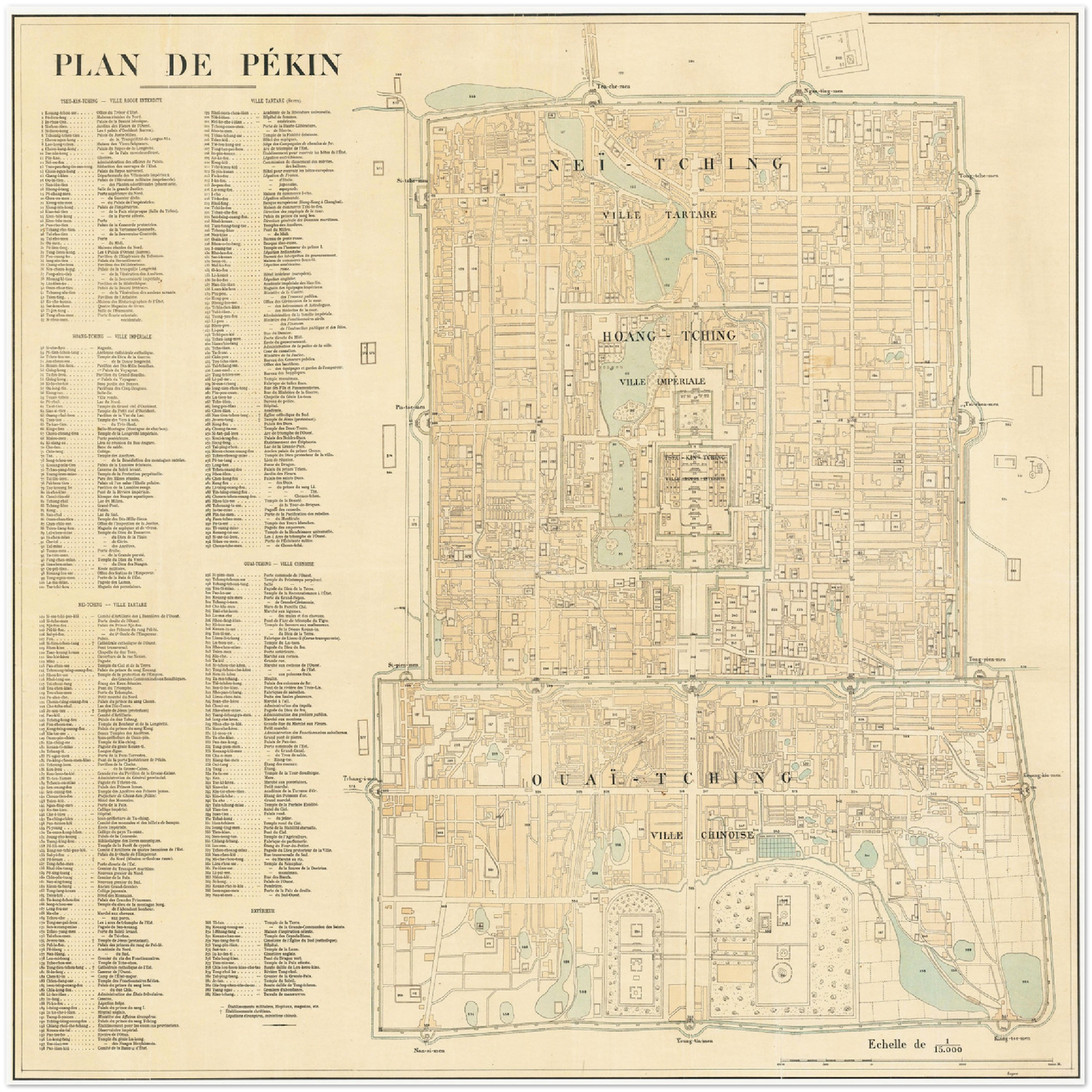 Historischer Stadtplan Peking um 1900