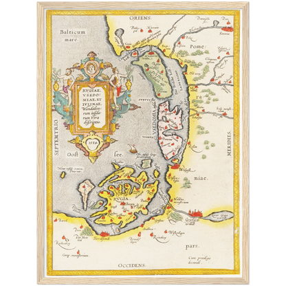 Historische Landkarte Rügen & Usedom um 1609