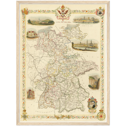 Historische Landkarte Deutschland um 1851