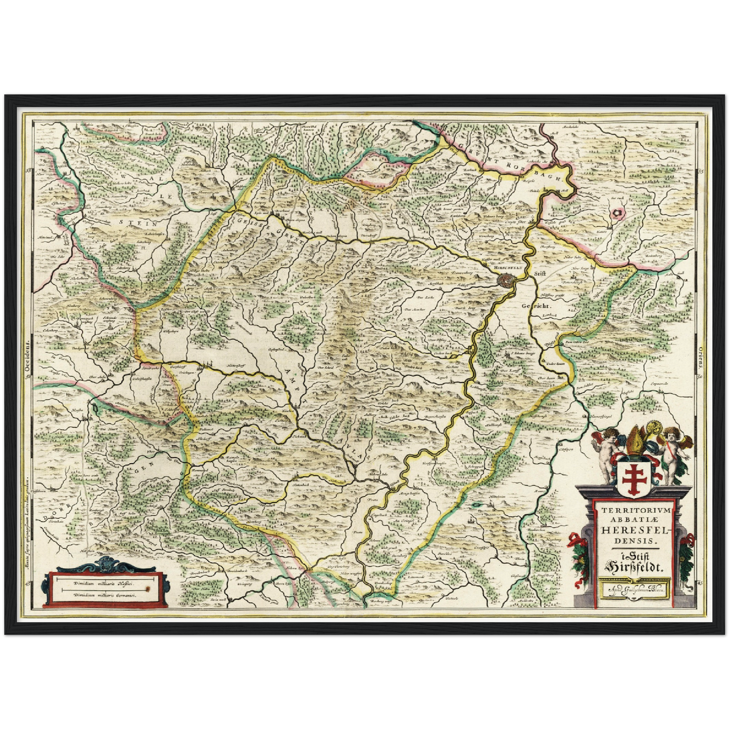 Historische Landkarte Bad Hersfeld um 1647