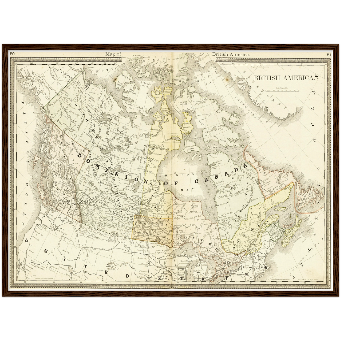Historische Landkarte Kanada um 1882