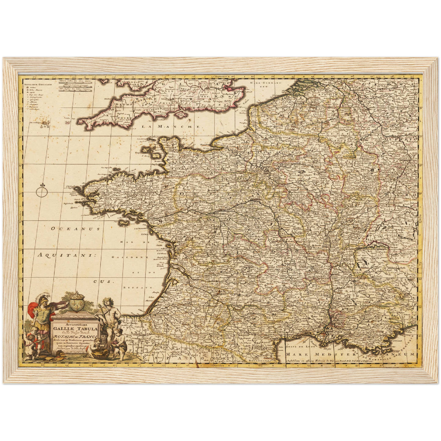 Historische Landkarte Frankreich um 1698