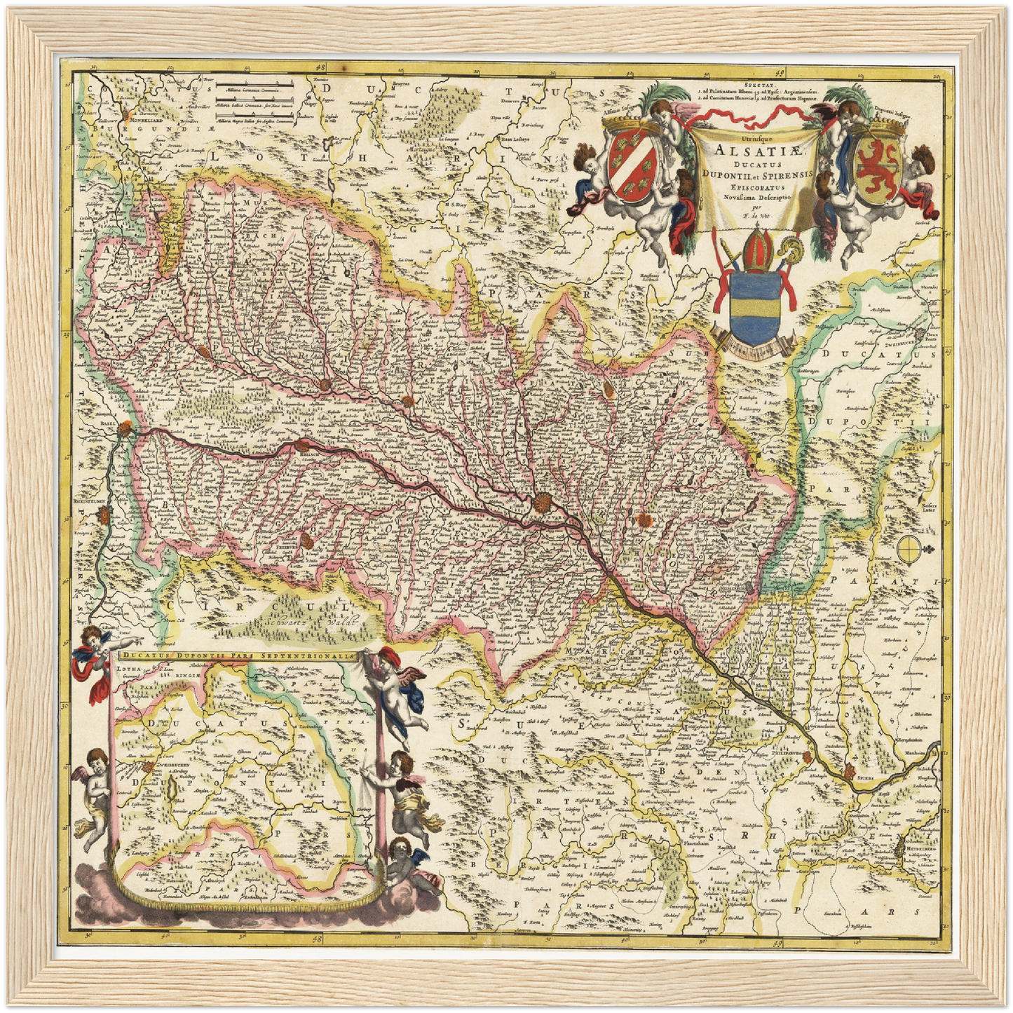 Historische Landkarte Elsass um 1647