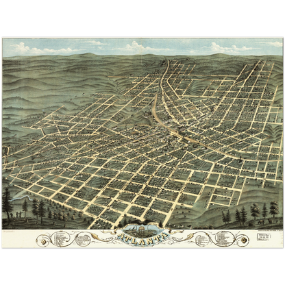 Historical city map  Test product horizontal 3 sizes