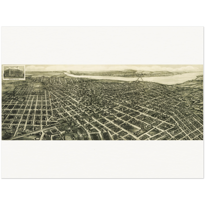 Historical city map  Test product horizontal 3 sizes