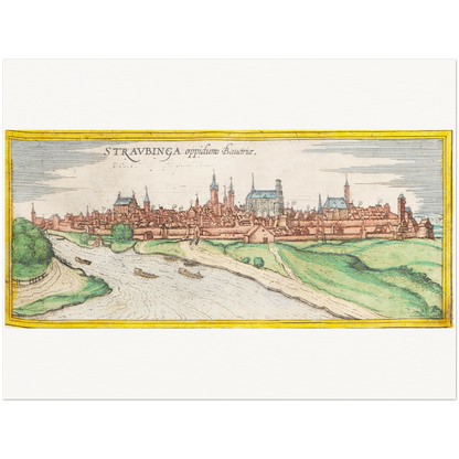 Historische Stadtansicht Straubing um 1570