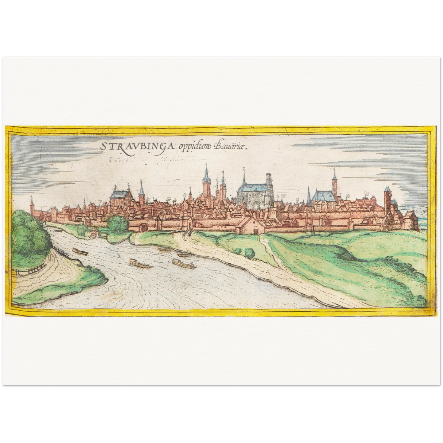 Historische Stadtansicht Straubing um 1570