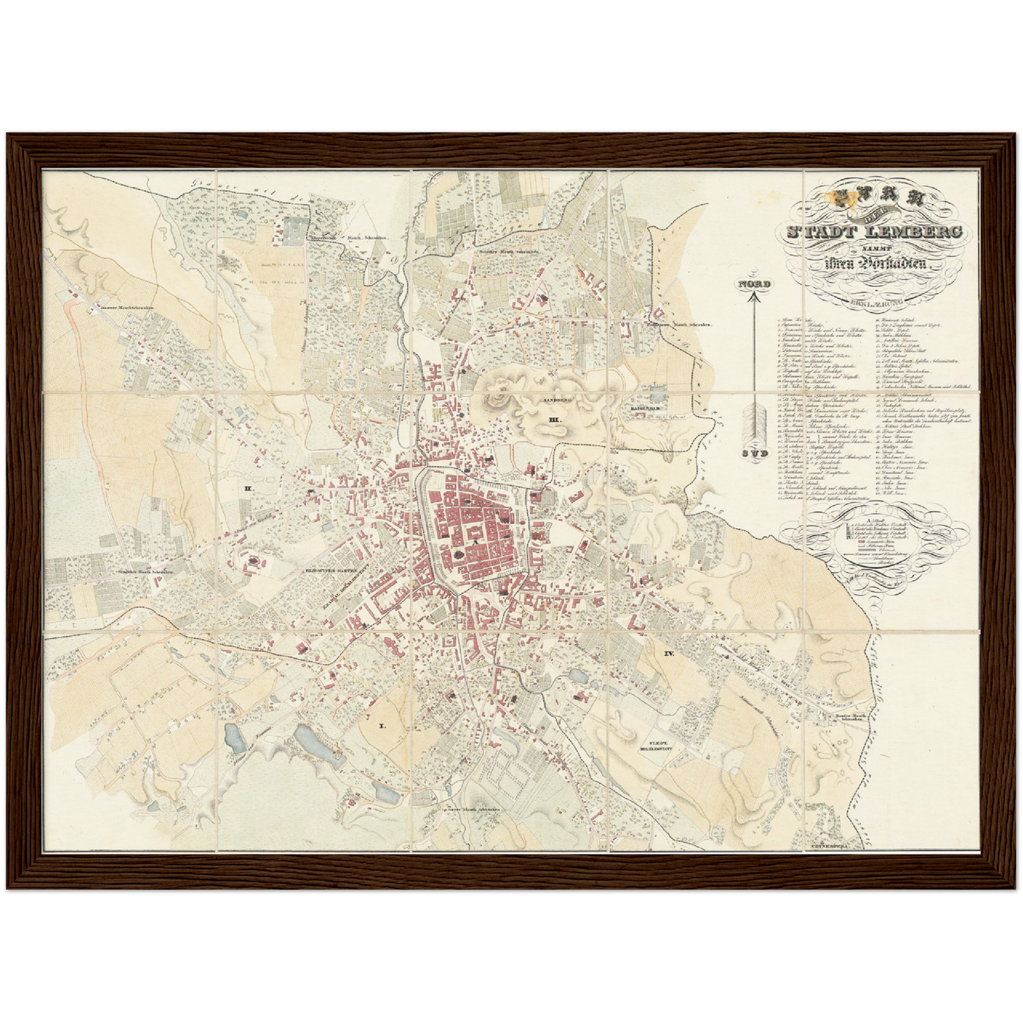 Historical city map  Test product horizontal 3 sizes