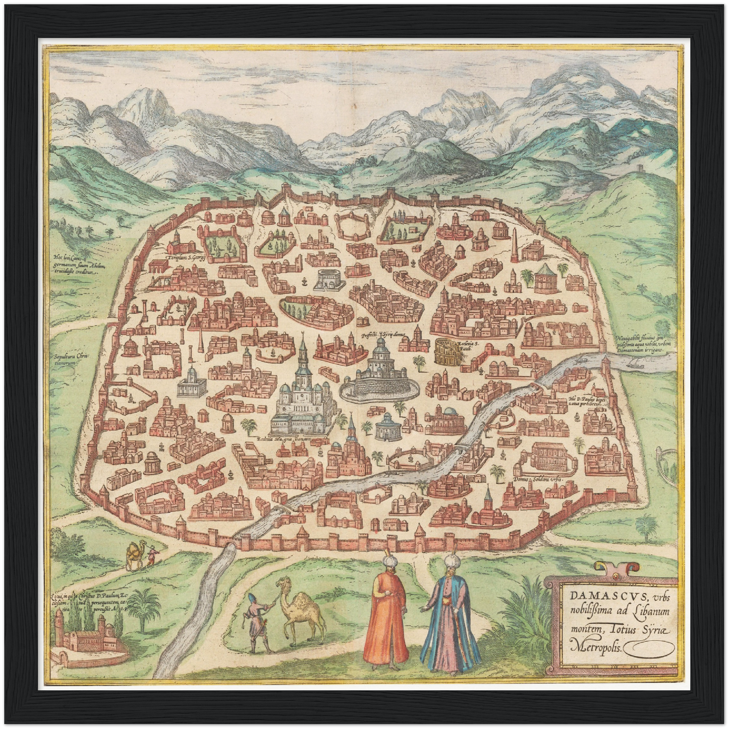 Historische Stadtansicht Damaskus um 1575