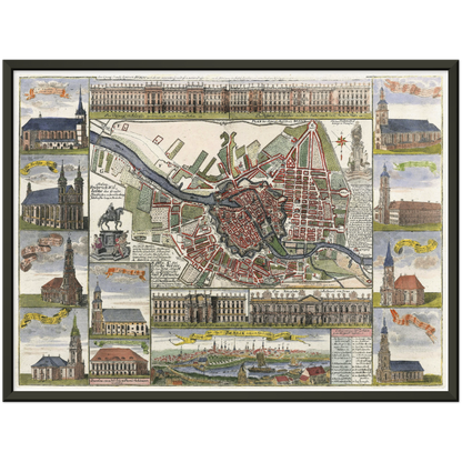 Historical city map  Test product horizontal 3 sizes