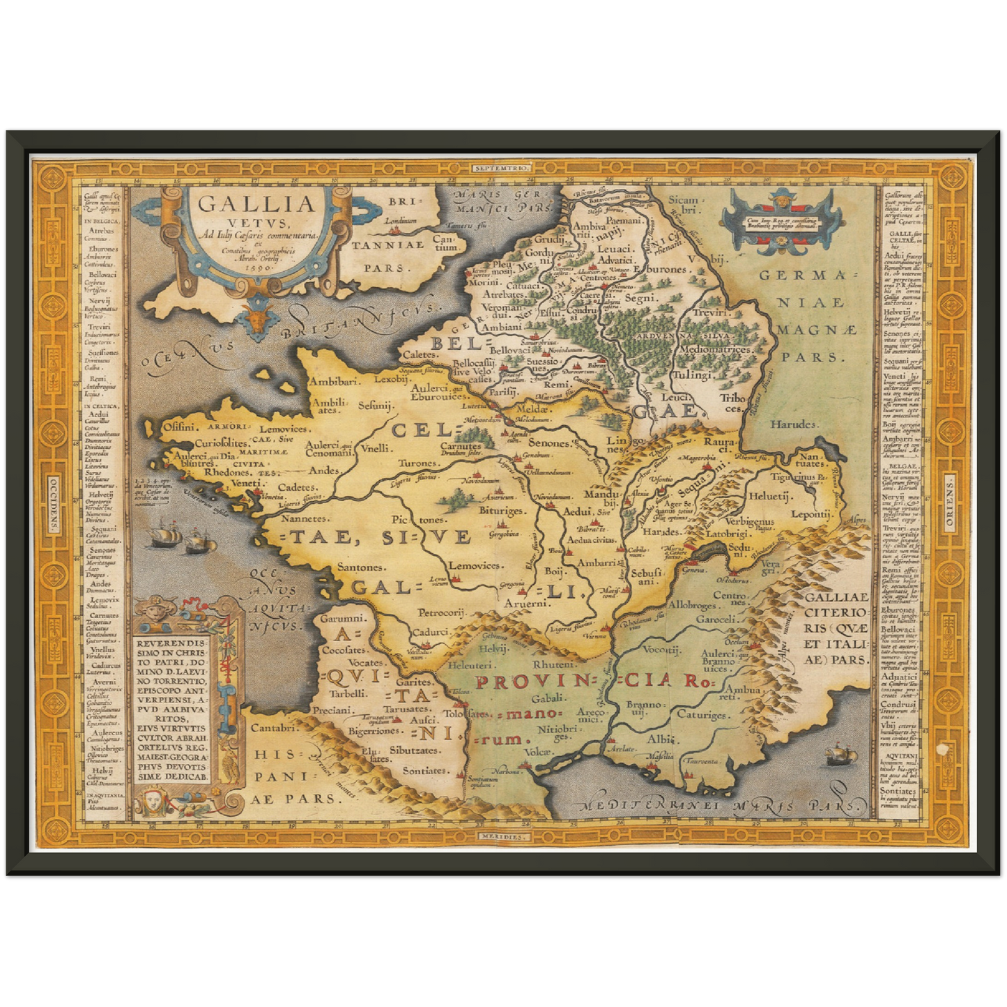 Historische Landkarte Historisches Gallien um 1609