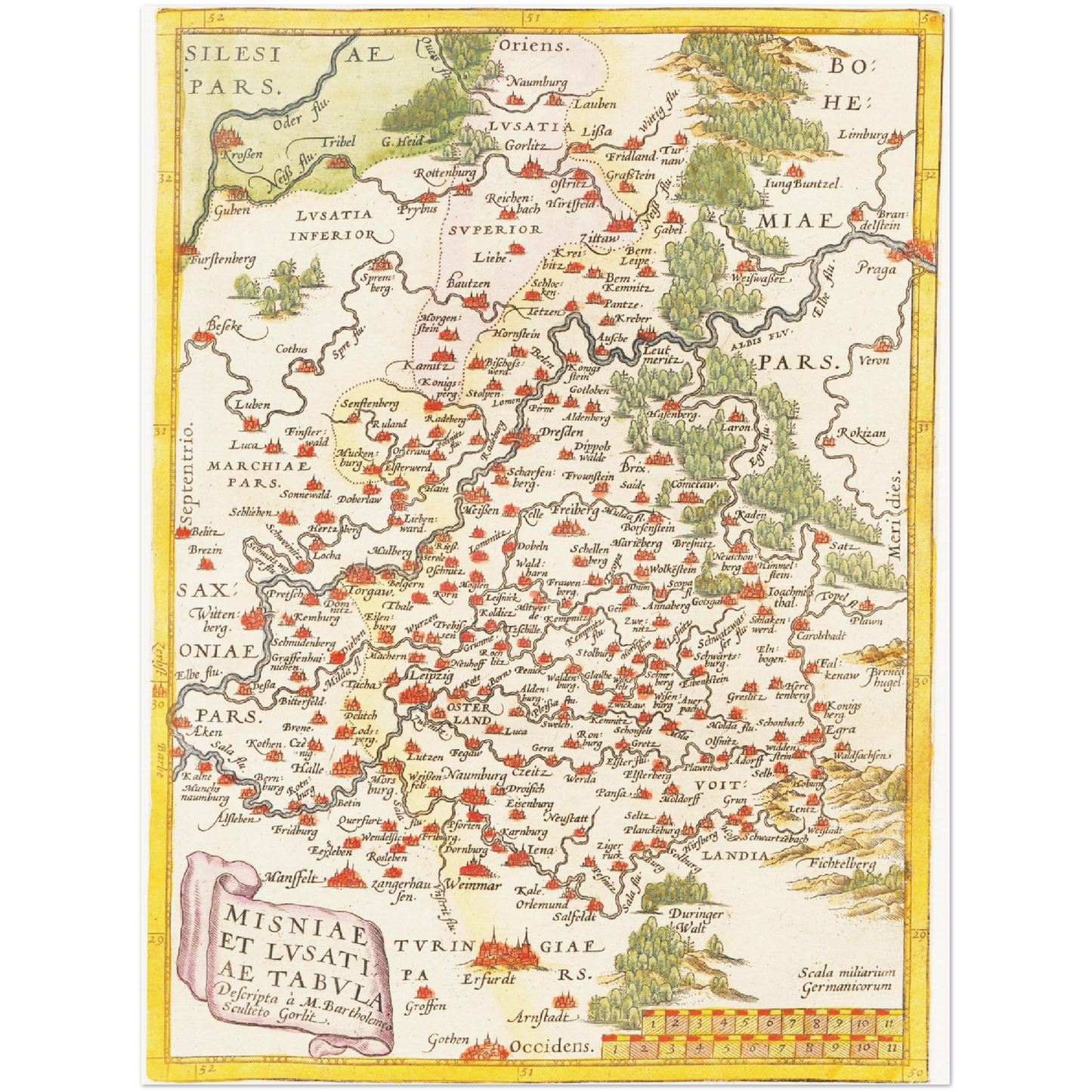 Historische Landkarte Meißen um 1609