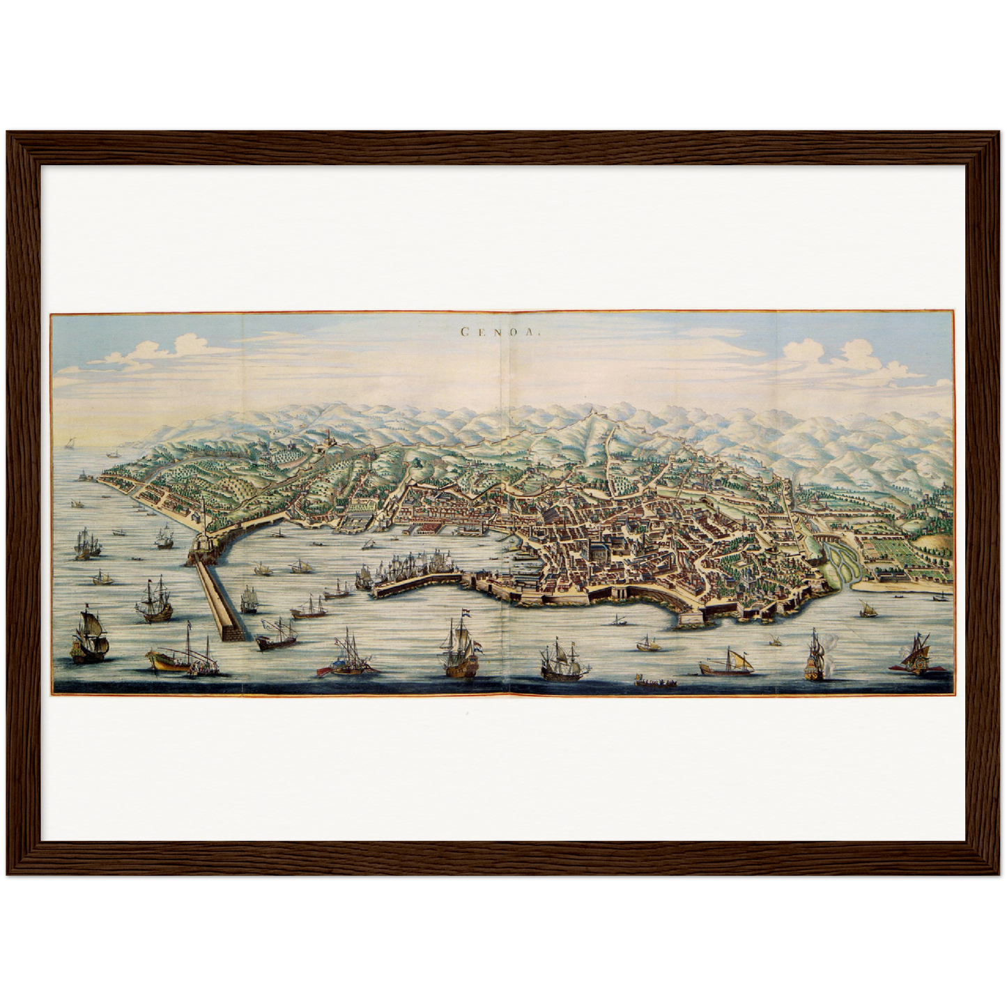 Historische Stadtansicht Genua um 1690