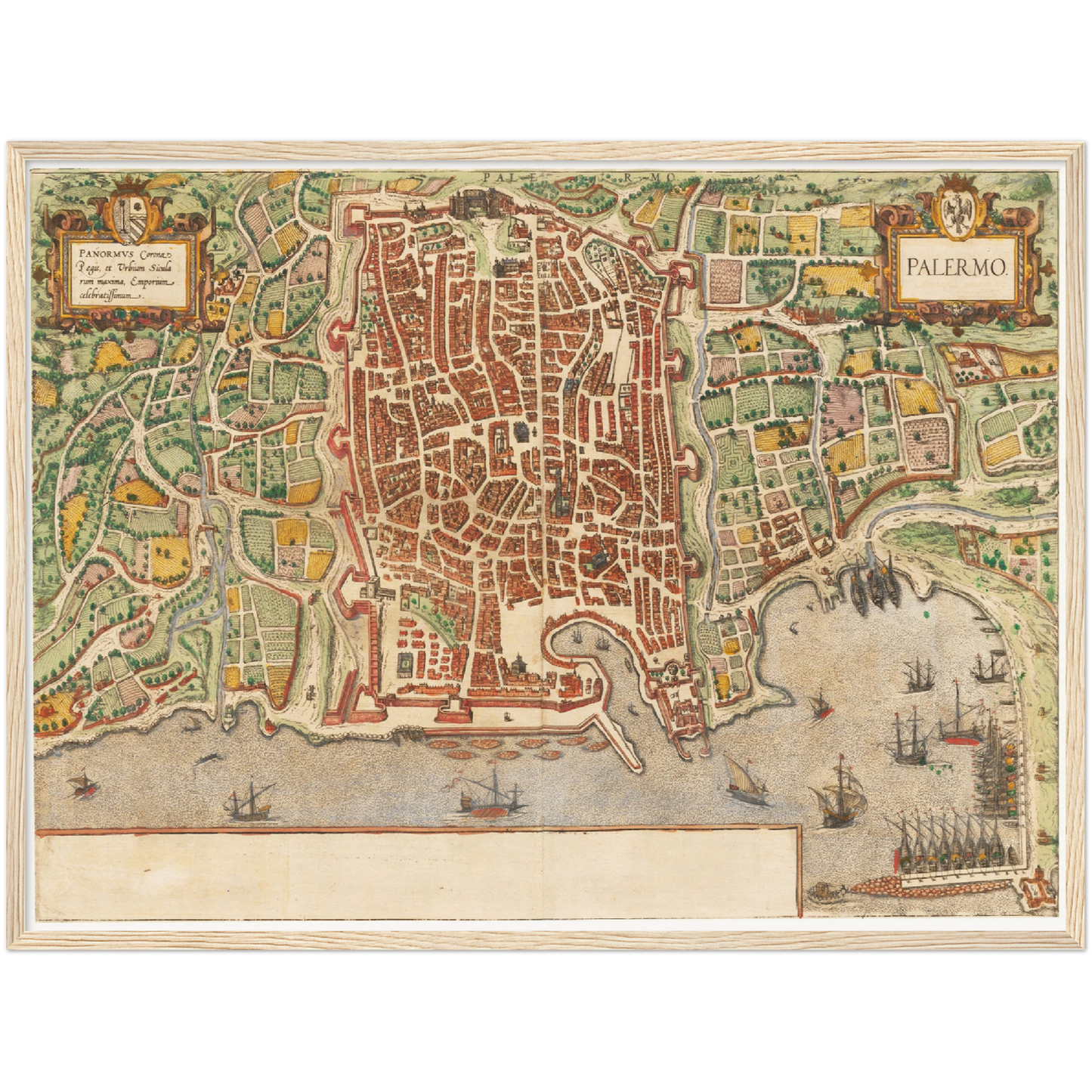Historischer Stadtplan Palermo um 1592