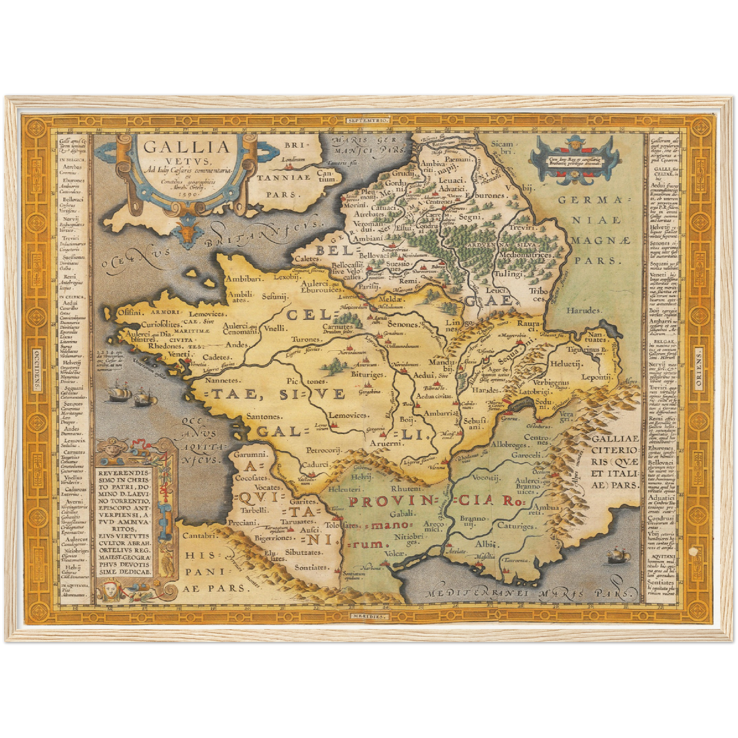 Historische Landkarte Historisches Gallien um 1609