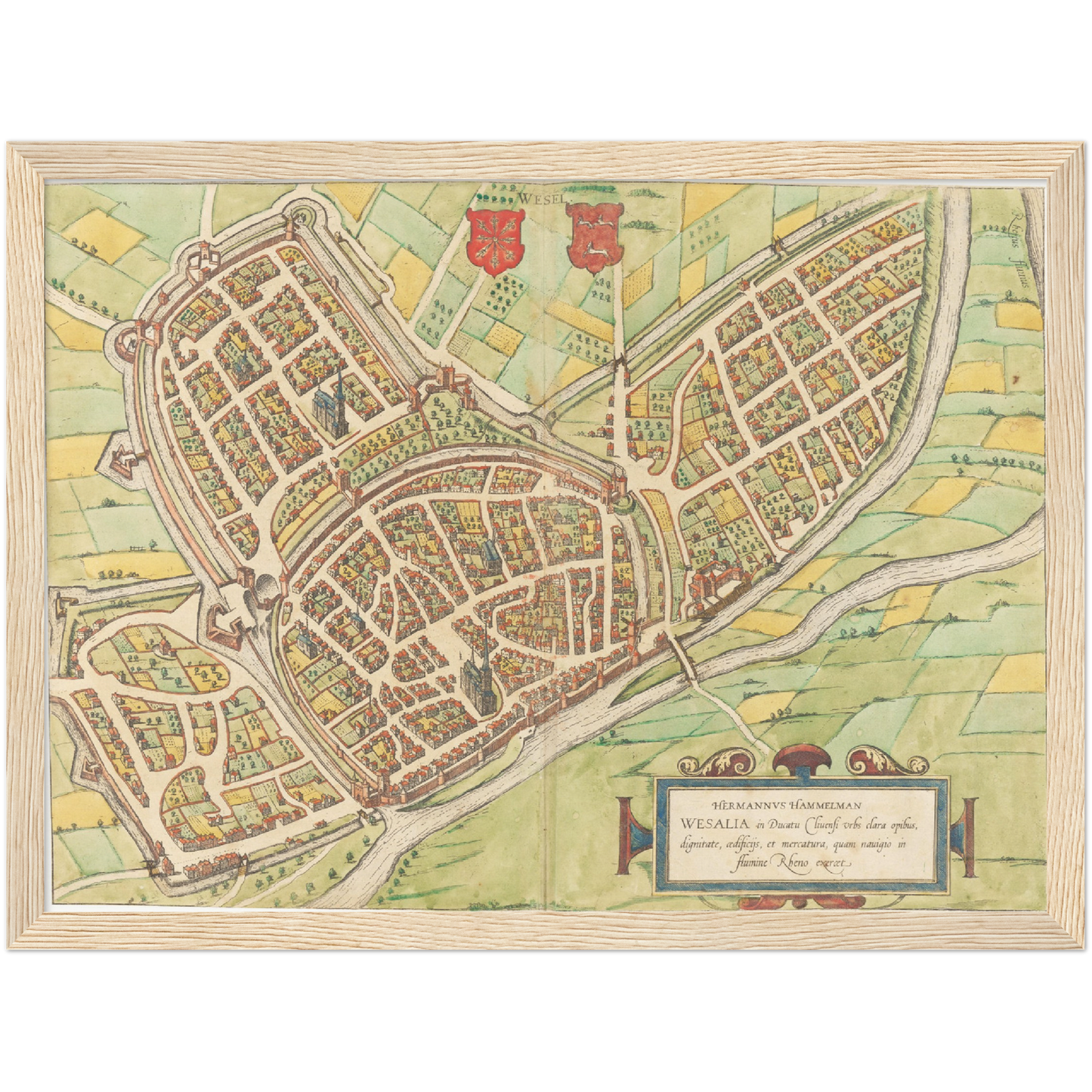 Historischer Stadtplan Wesel um 1592