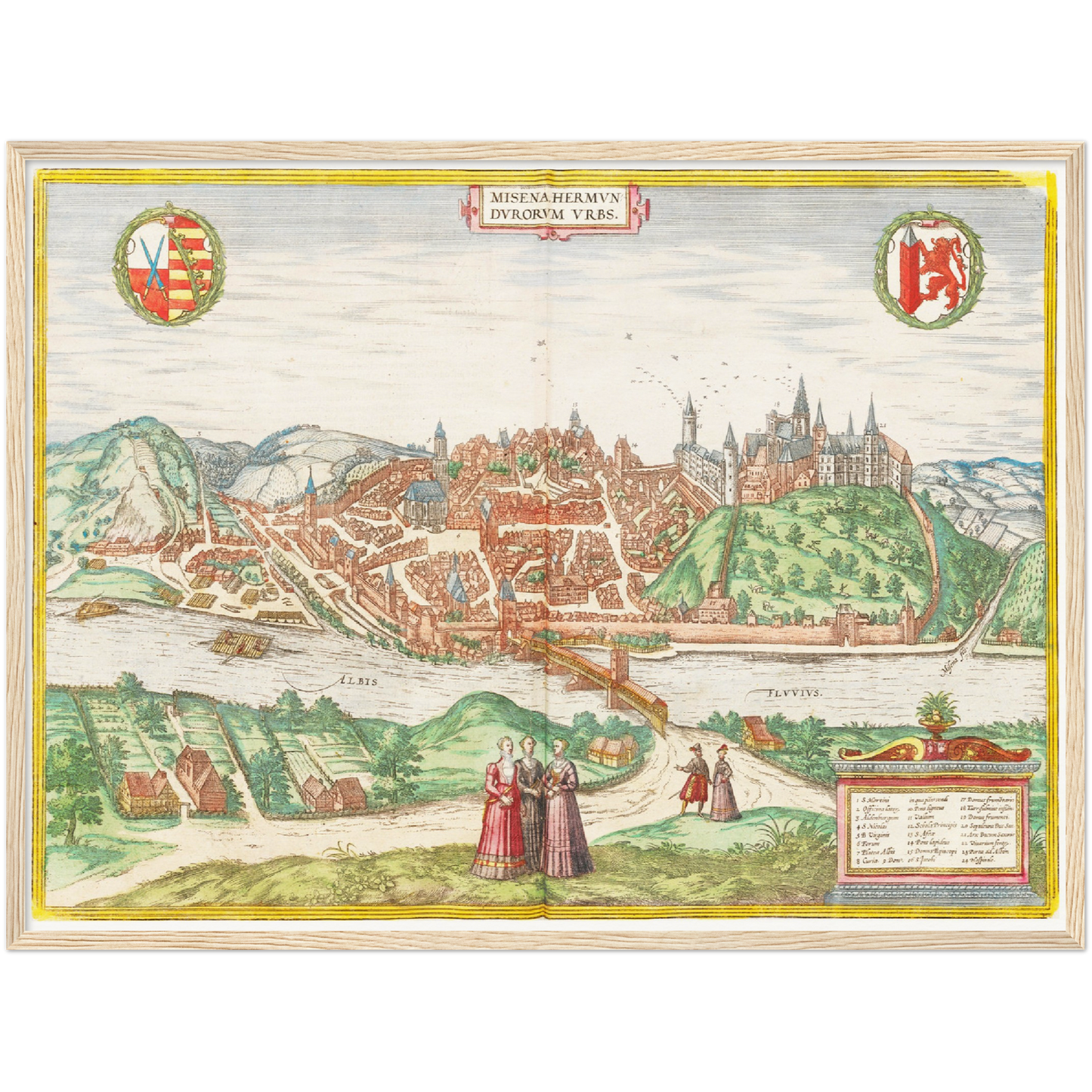 Historische Stadtansicht Meißen um 1575