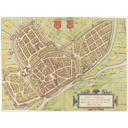 Historischer Stadtplan Wesel um 1592