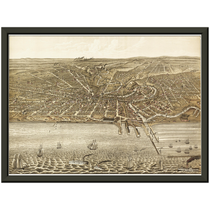 Historical city map  Test product horizontal 3 sizes