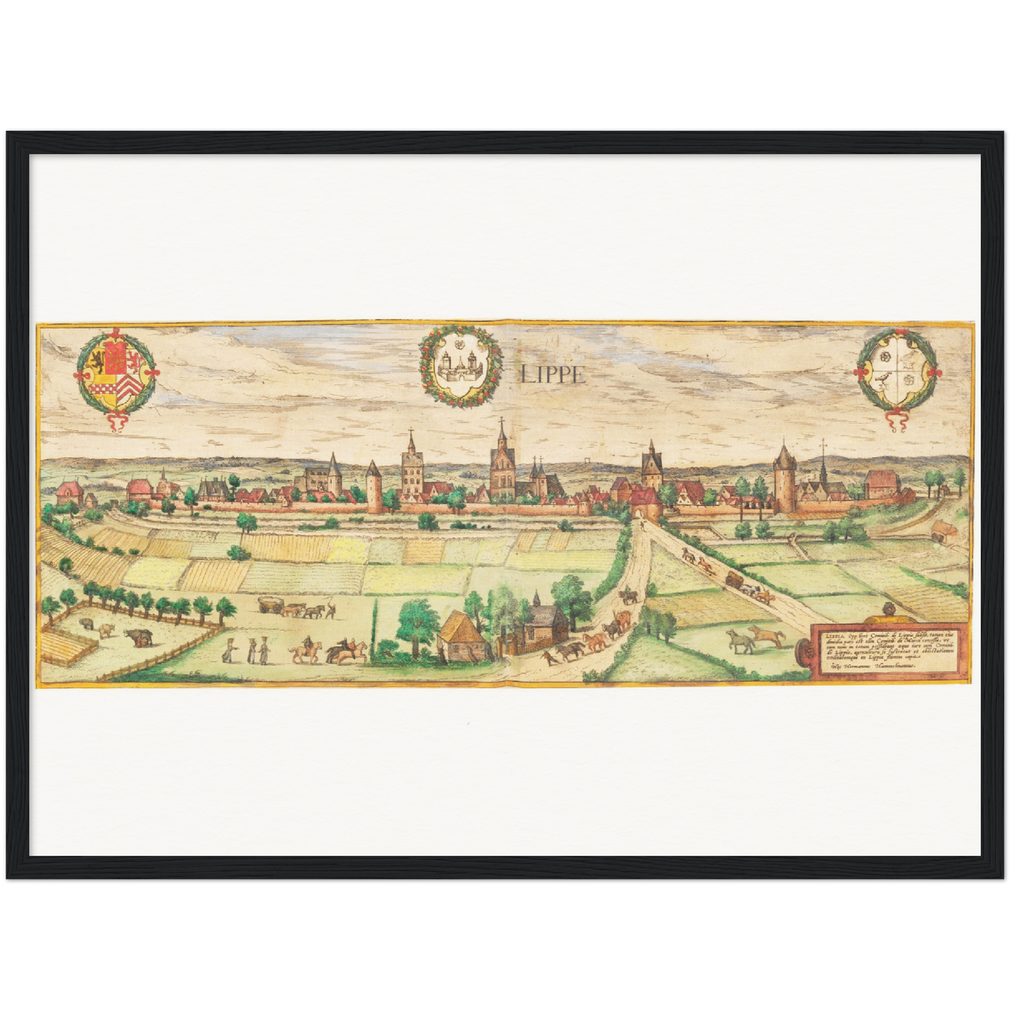 Historische Stadtansicht Lippe um 1592