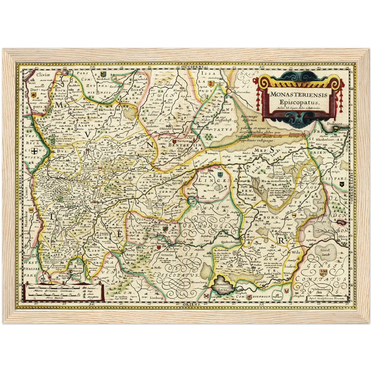 Historische Landkarte Münster um 1650