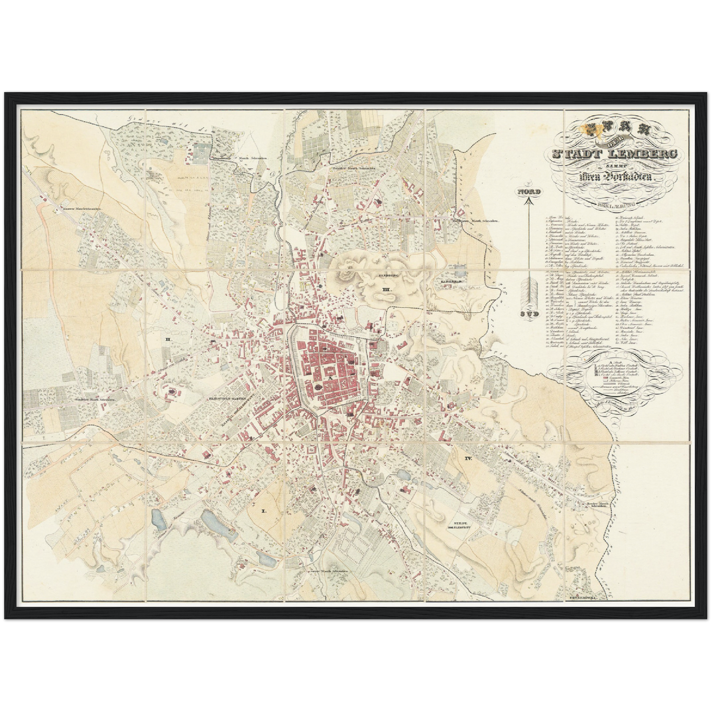 Historical city map  Test product horizontal 3 sizes