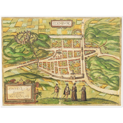 Historischer Stadtansicht Edinburgh um 1580