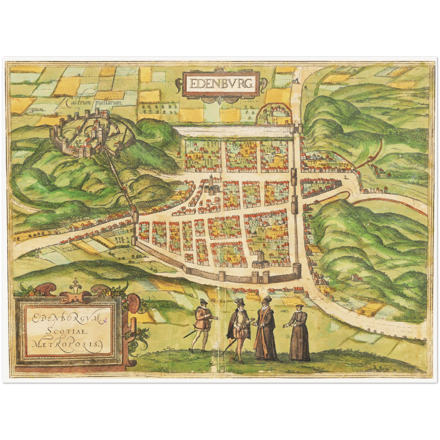 Historischer Stadtansicht Edinburgh um 1580