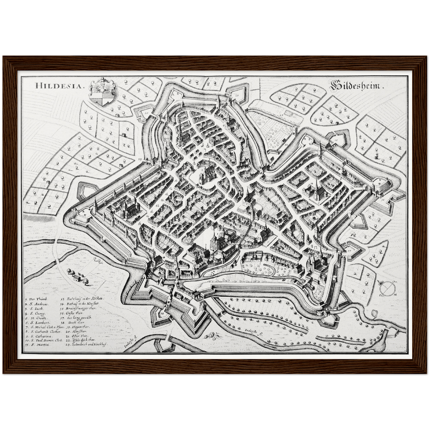 Historical city map  Test product horizontal 3 sizes