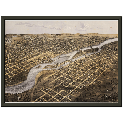 Historical city map  Test product horizontal 3 sizes