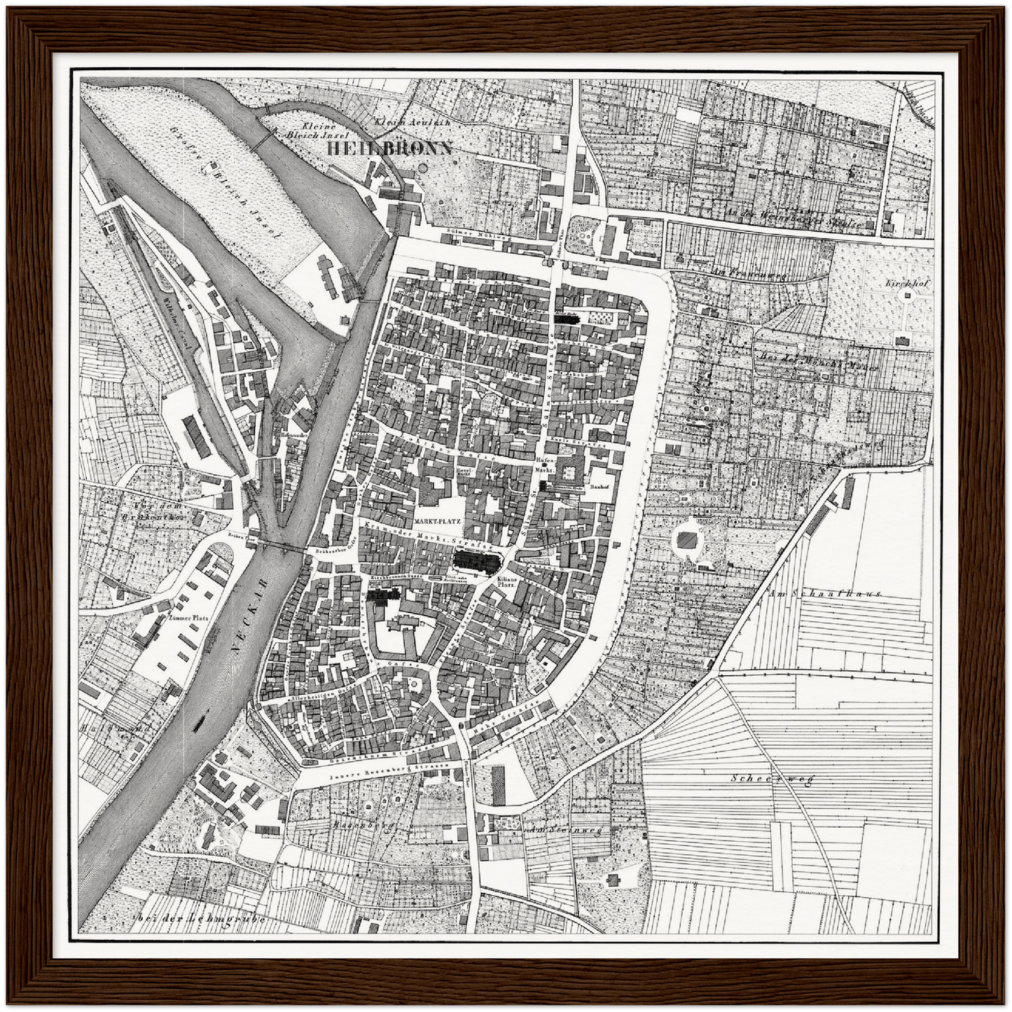 Historischer Stadtplan Heilbronn um 1834