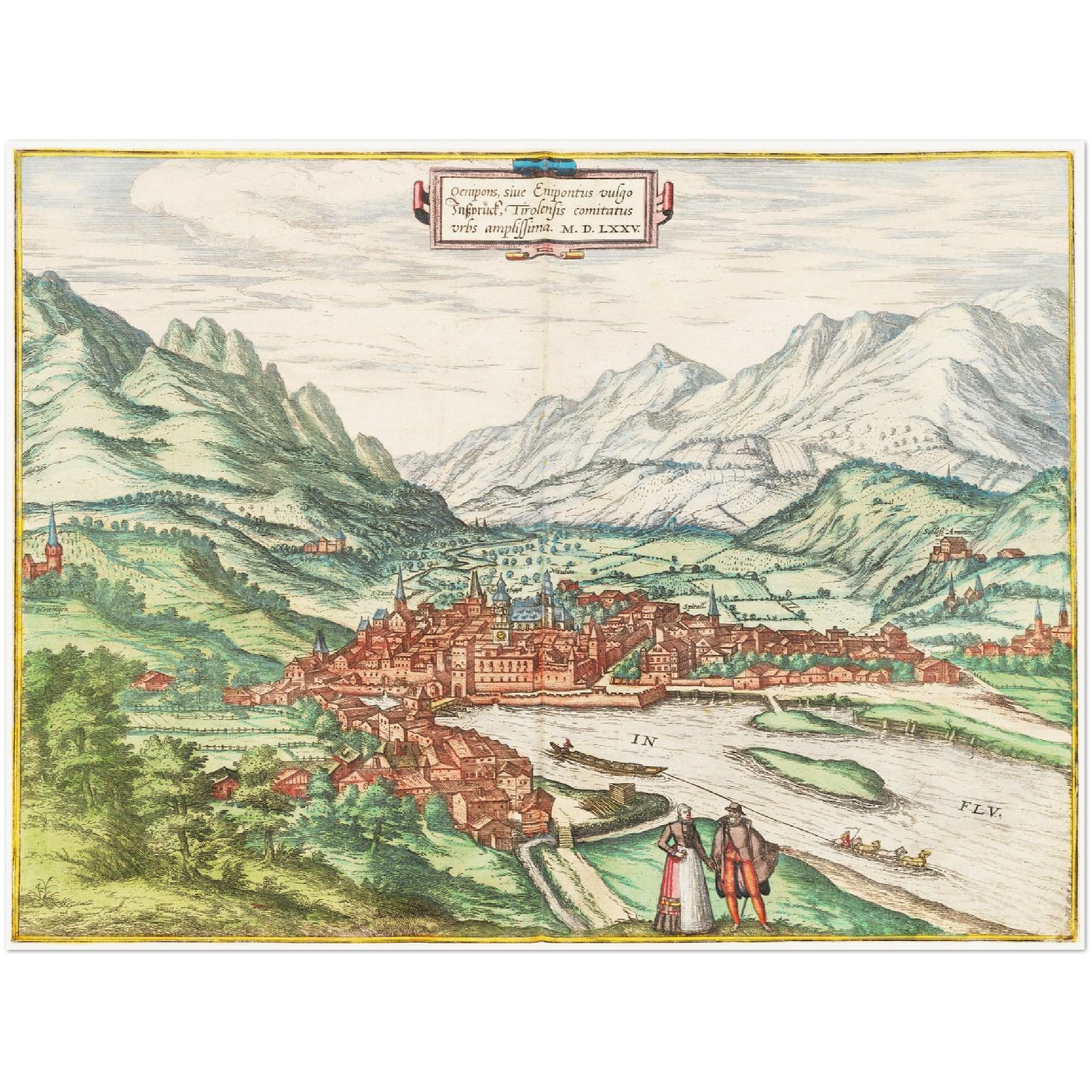 Historical city map  Test product horizontal 3 sizes