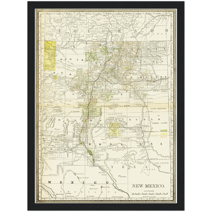 Historische Landkarte New Mexico um 1882