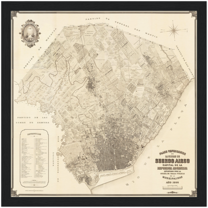 Historical city map  Test product horizontal 3 sizes