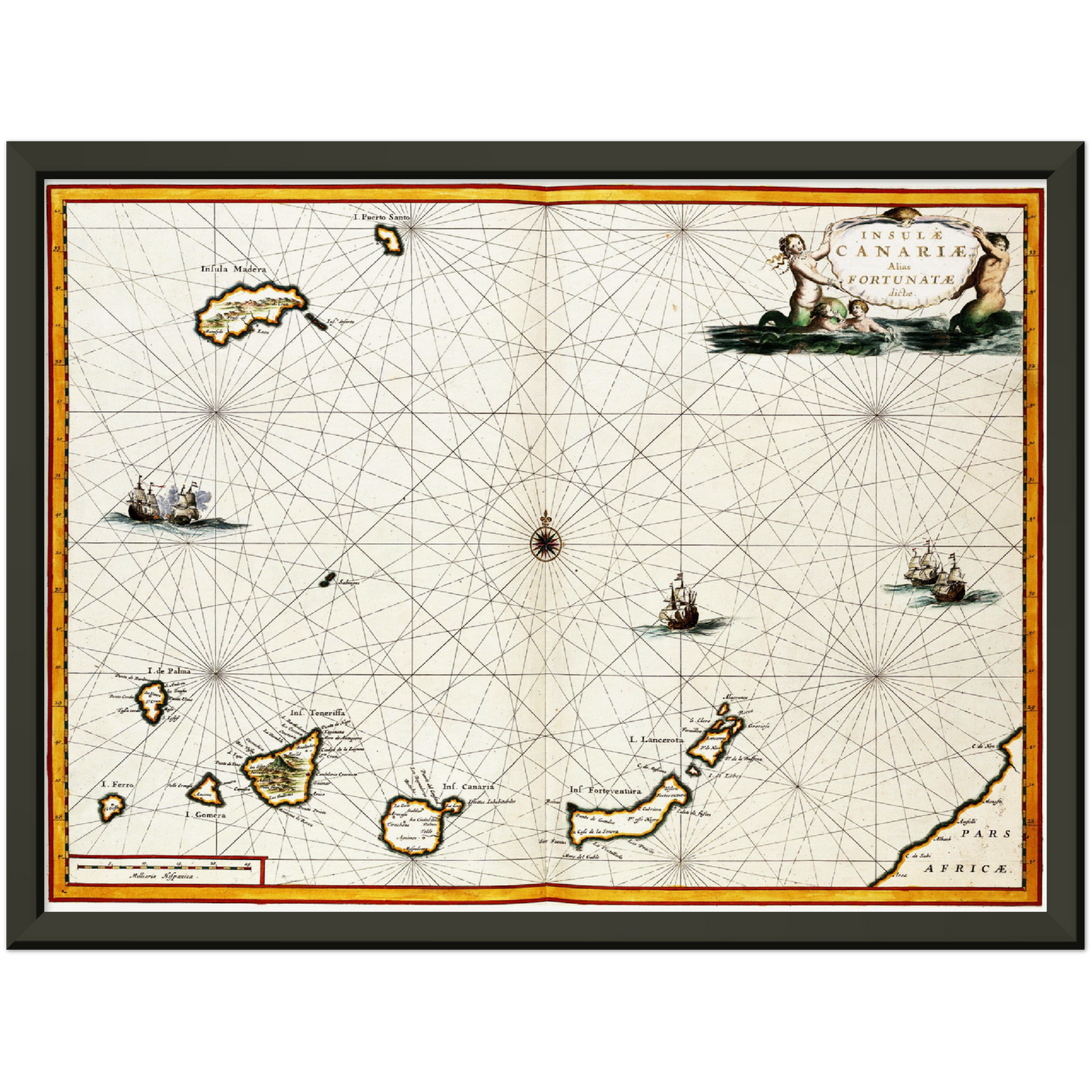 Historische Landkarte Kanarische Inseln um 1690