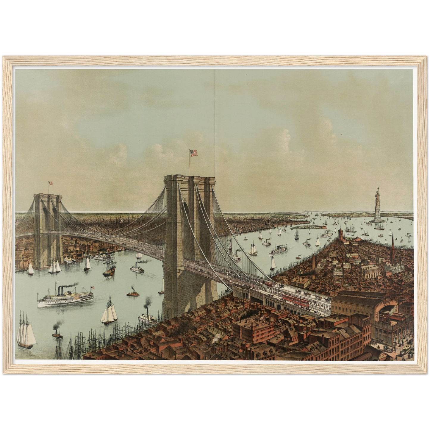 Historische Stadtansicht New York City um 1892