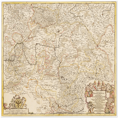Historische Landkarte Franken um 1698
