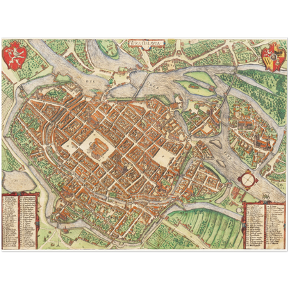 Historical city map  Test product horizontal 3 sizes