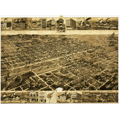 Historical city map  Test product horizontal 3 sizes