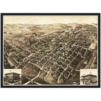Historical city map  Test product horizontal 3 sizes