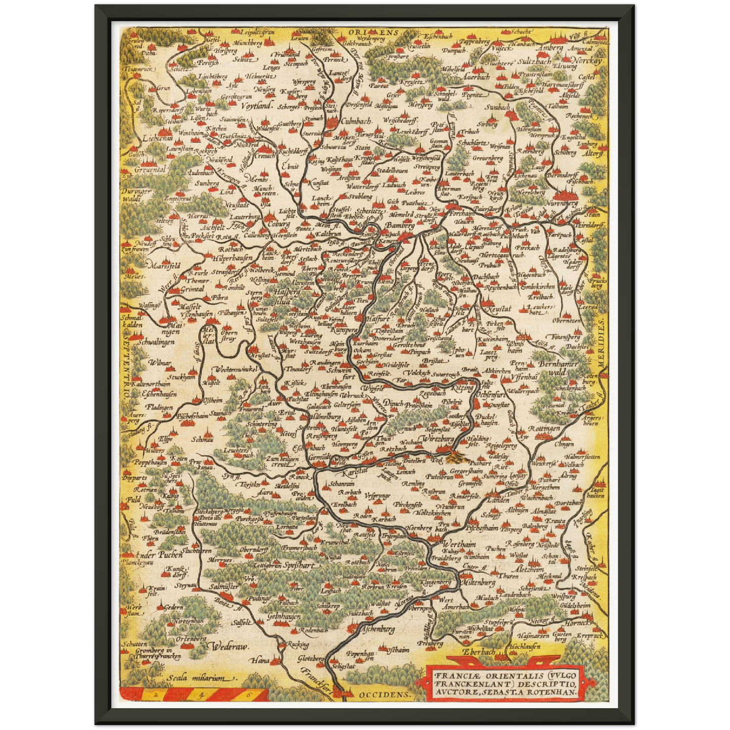 Historische Landkarte Franken um 1609