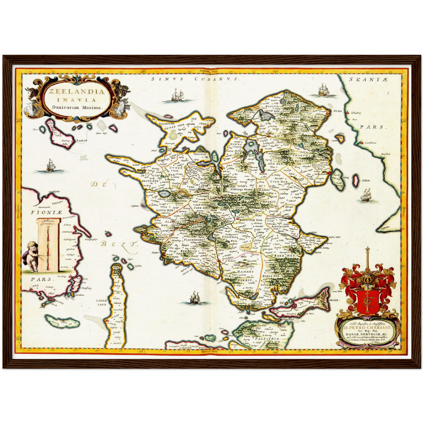 Historische Landkarte Seeland um 1690