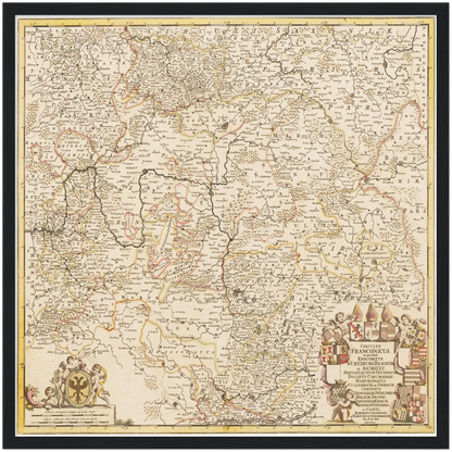 Historische Landkarte Franken um 1698