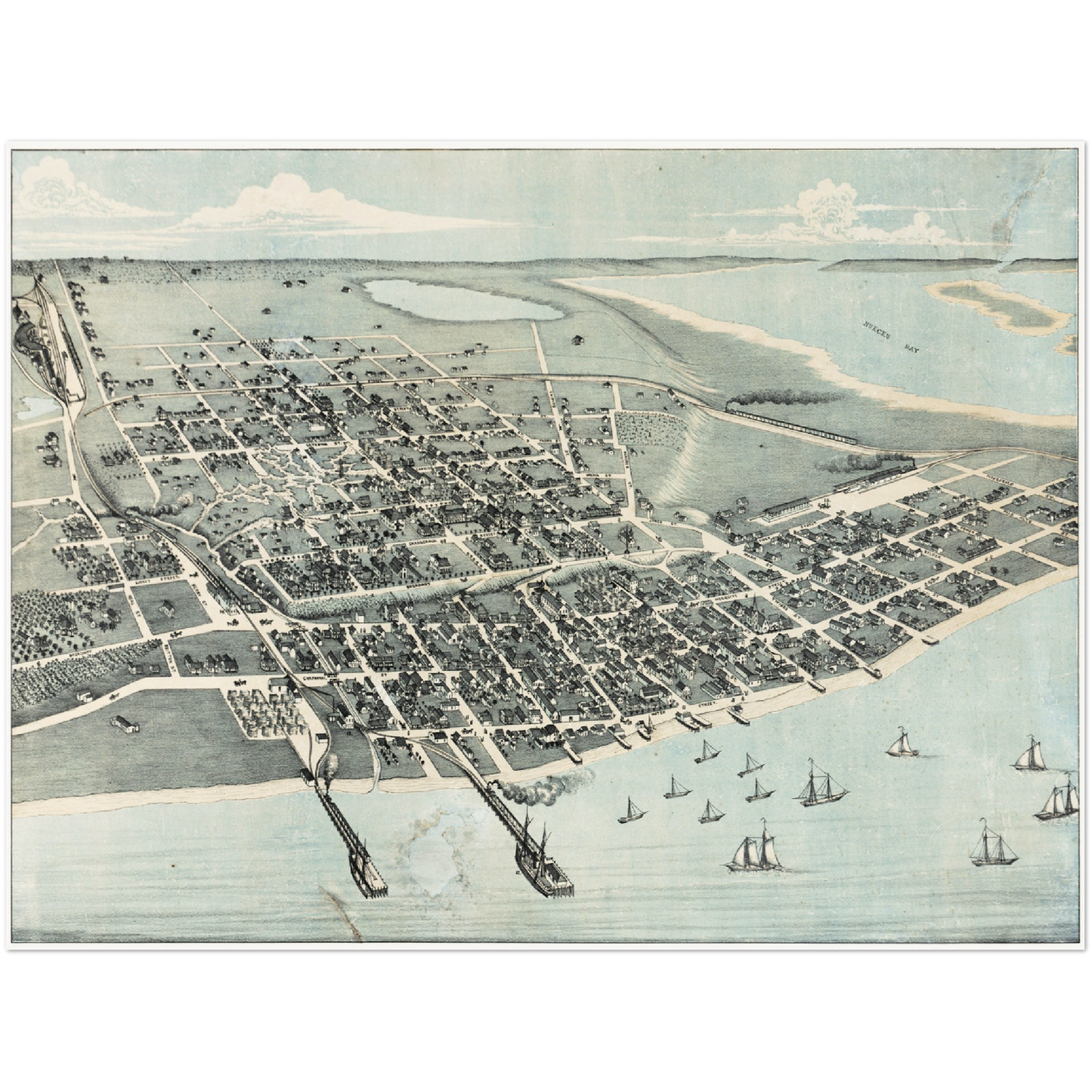Historische Stadtansicht Corpus Christi um 1887
