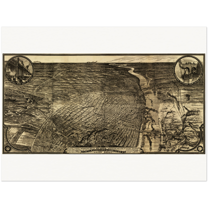 Historical city map  Test product horizontal 3 sizes