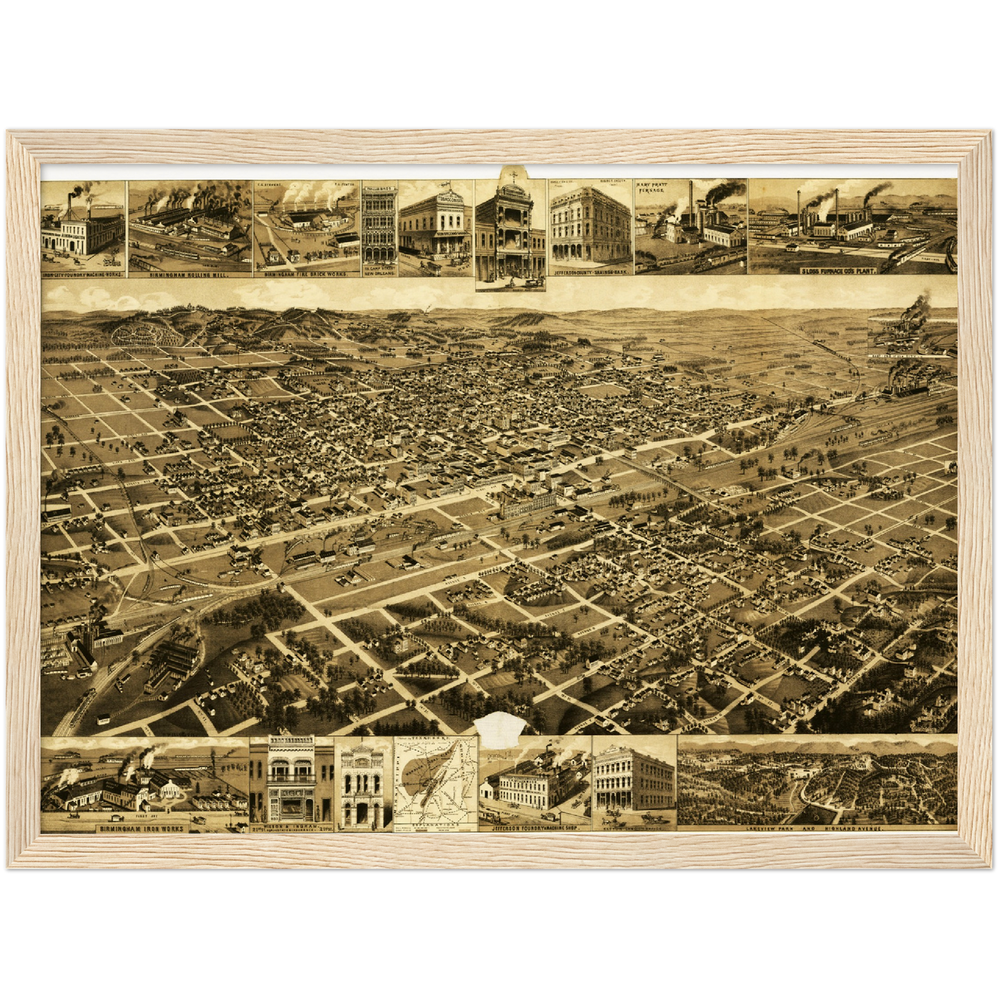 Historical city map  Test product horizontal 3 sizes