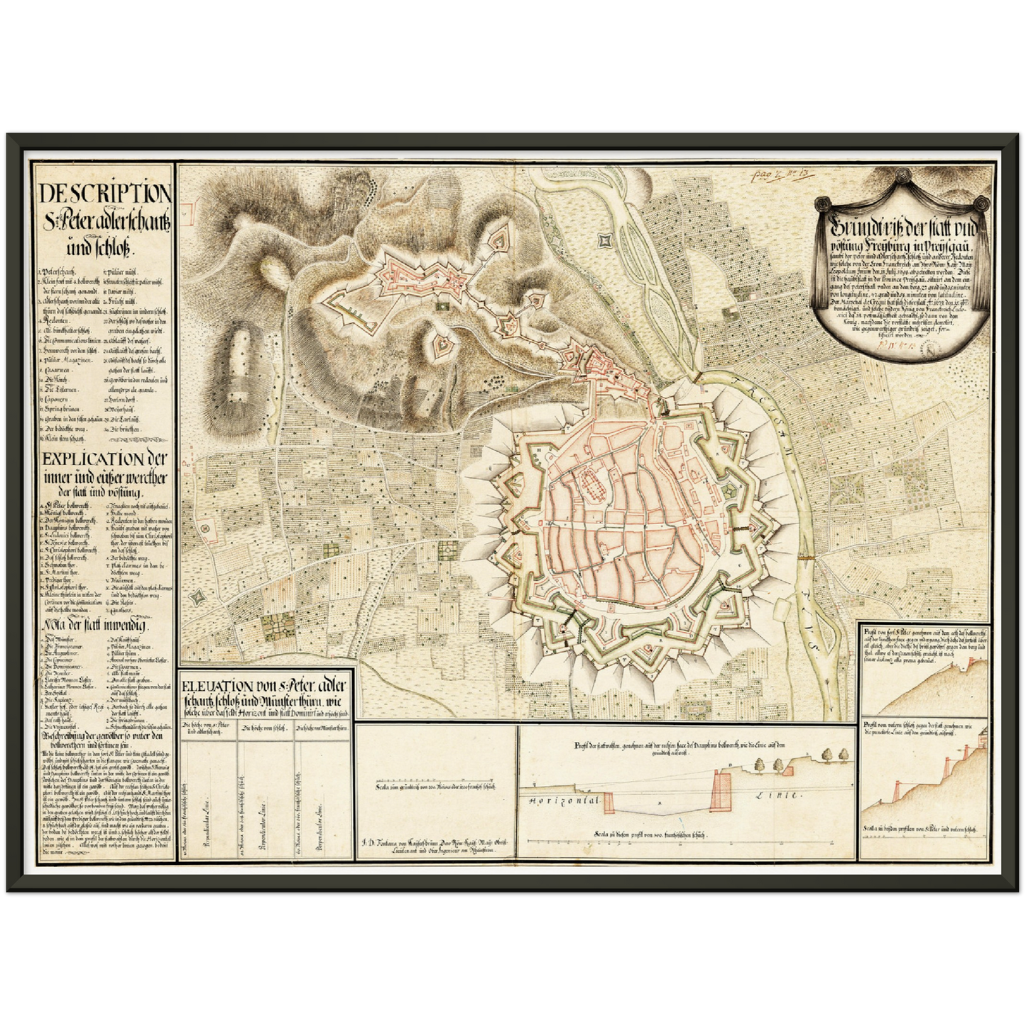 Historical city map  Test product horizontal 3 sizes